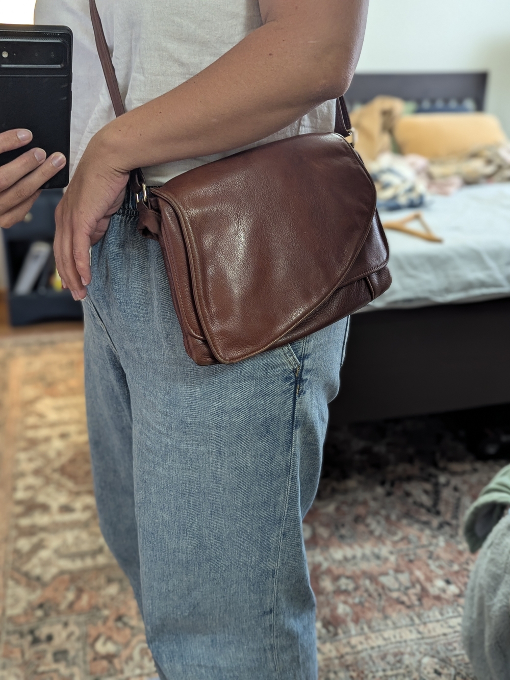 Brown Leather Crossbody Bag